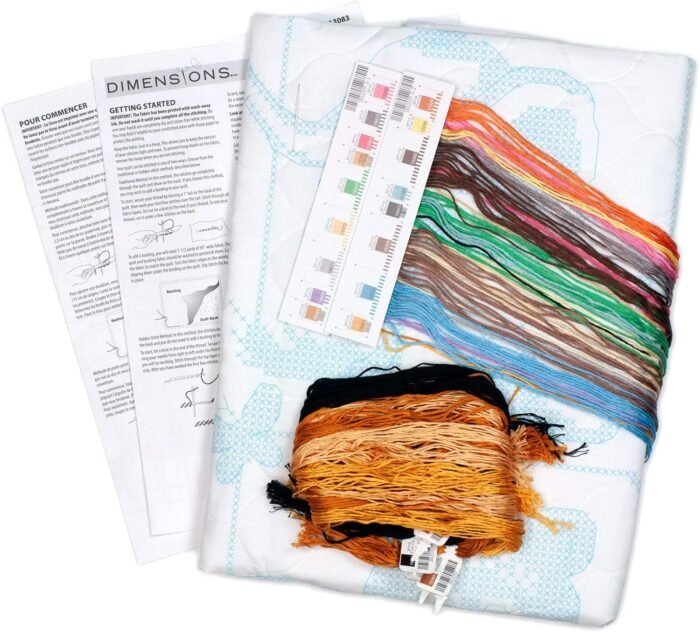 Dimensions Stamped Cross Stitch Baby Animals DIY Baby Quilt Kit, 34'' x 43''