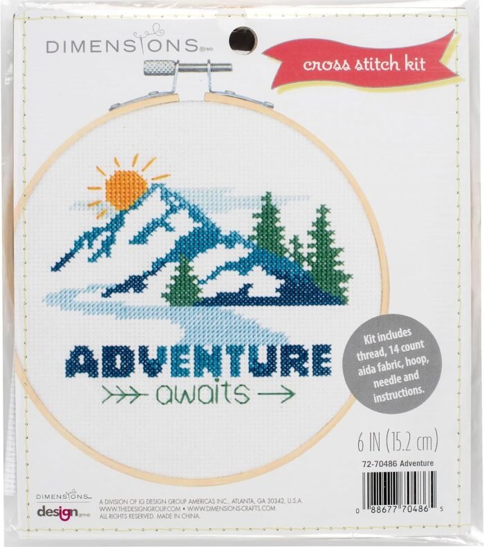 Adventure Awaits Counted Cross Stitch Kit for Beginners