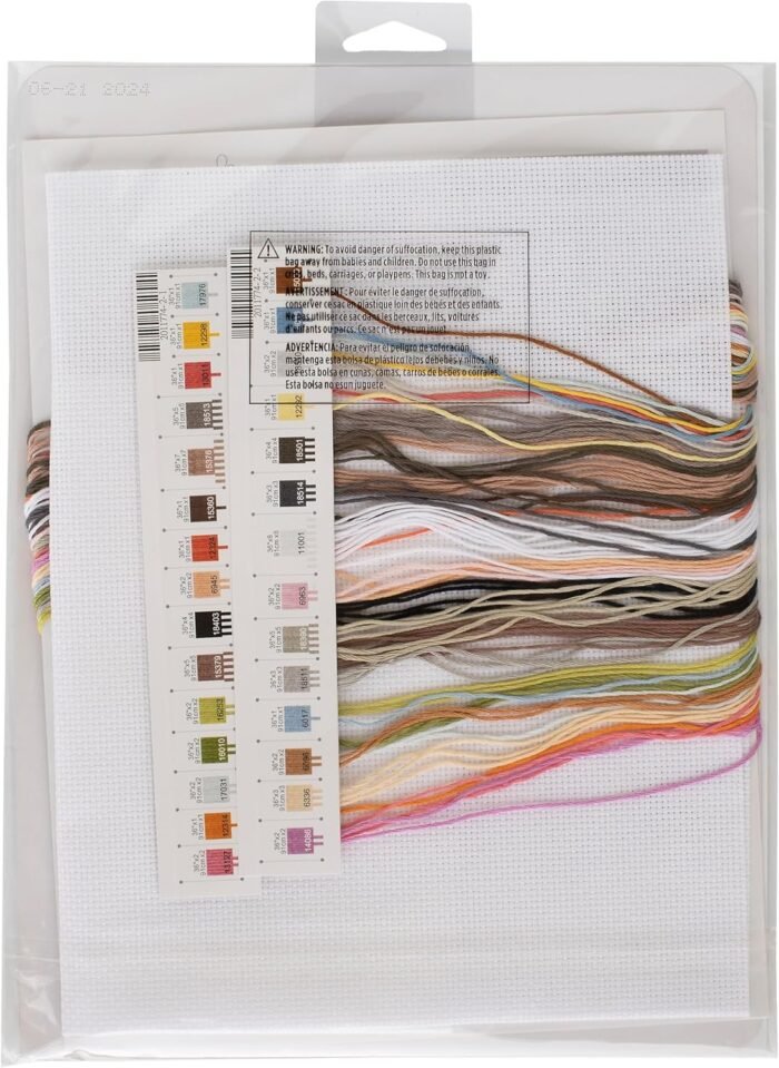 Dimensions 70-35447 Forks and Feathers Counted Cross Stitch Kit, 14" x 9", 14 Cnt. White Aida, 4 Pieces