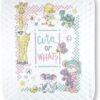 Dimensions Stamped Cross Stitch 'Cute or What?' DIY Baby Quilt, 34" x 43"