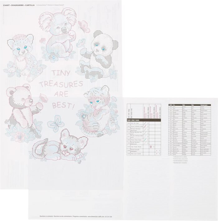 Dimensions Stamped Cross Stitch 'Tiny Treasures' DIY Baby Quilt Kit, 34" x 43"