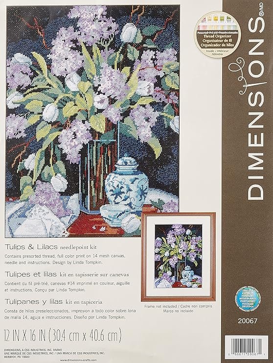 Dimensions Needlecrafts Needlepoint, Tulips and Lilacs