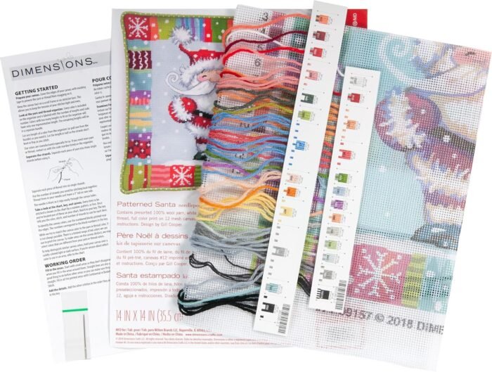 Dimensions Needlepoint Kit, Patterned Santa Claus Christmas