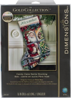 Dimensions Counted Cross Stitch Kit - 'Candy Cane Santa Stocking' - 8778