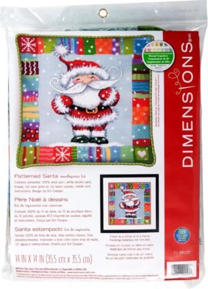 Dimensions Needlepoint Kit, Patterned Santa Claus Christmas