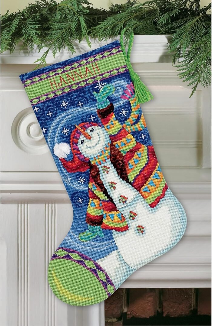 Dimensions Needlecrafts Needlepoint, Happy Snowman Stocking - 71-09143