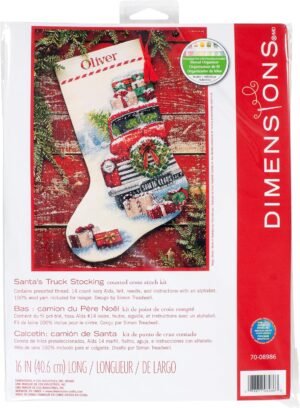 Dimensions Counted Cross Stitch Kit - Santa's Truck Stocking - 70-08986