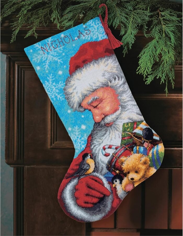 Dimensions Needlepoint Kit 'Santa and Toys' - Personalized Christmas Stocking - 71-09145