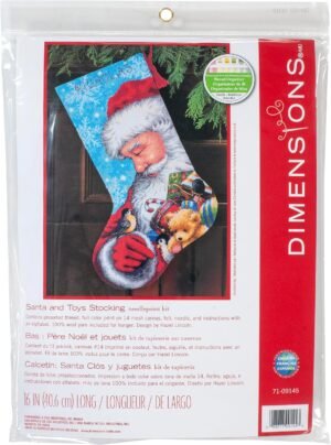 Dimensions Needlepoint Kit 'Santa and Toys' - Personalized Christmas Stocking - 71-09145