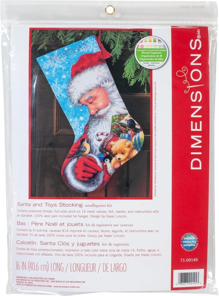 Dimensions Needlepoint Kit 'Santa and Toys' - Personalized Christmas Stocking - 71-09145
