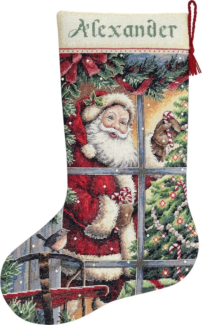 Dimensions Counted Cross Stitch Kit - 'Candy Cane Santa Stocking' - 8778