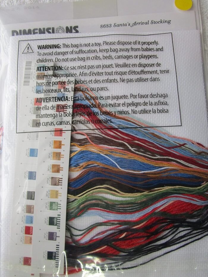 Dimensions Counted Cross Stitch ''Santa's Arrival'' - Personalized Christmas Stocking Kit - 08683